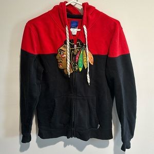 Reebok Mens Chicago Blackhawks Zip-Up Hoodie - Large